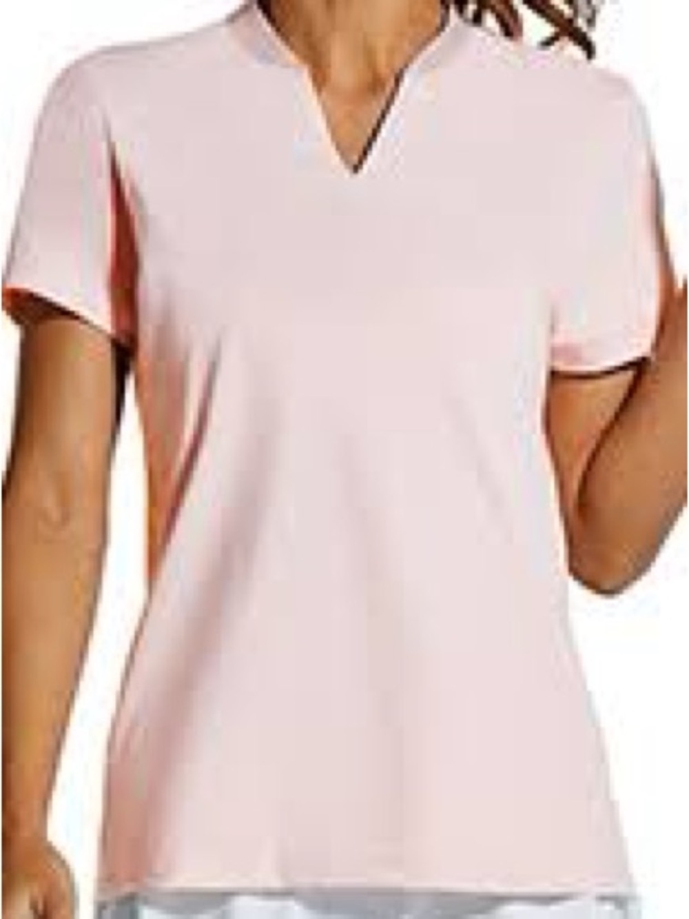 Women’s Pink Notch-Neck Short Sleeve Top EUC